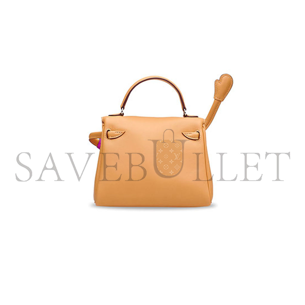 HERMES  KELLY SESAME &ROSE POURPRE SWIFT LEATHER QUELLE IDOLE WITH PALLADIUM HARDWARE 39875560964192 (17*12*6cm)